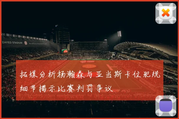 拓媒分析杨瀚森与亚当斯卡位犯规细节揭示比赛判罚争议